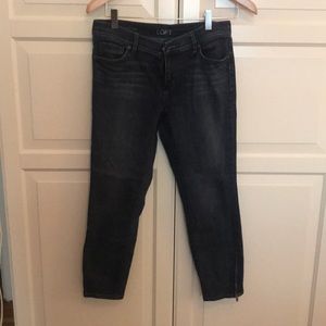LOFT modern skinny ankle jeans w/ zipper, size 27P